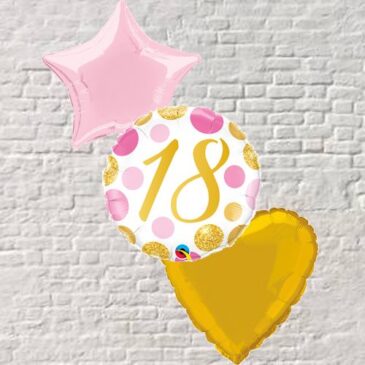 18th Gold ‘n Pink Polka Bouquet