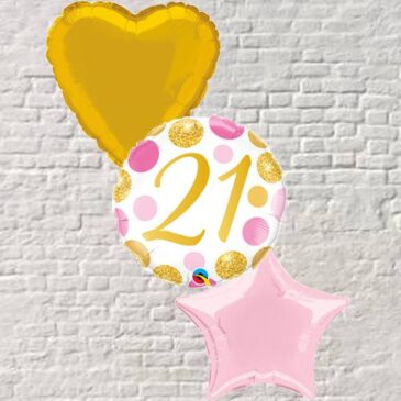 Gold/Pink Polka Dots 21st