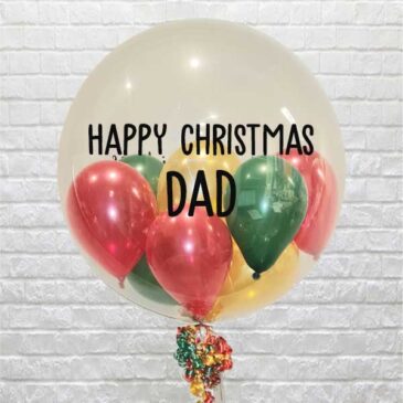Personalised Happy Christmas Mini Bubble Balloon