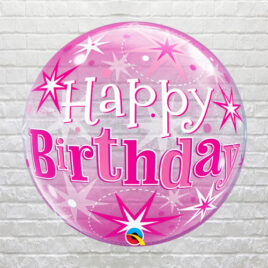 Pink Happy Birthday Bubble