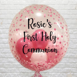 Personalised Pink Confetti Mini Balloons Bubble – Communion