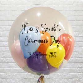 Personalised Clear Multi Mini Balloons Bubble – Communion