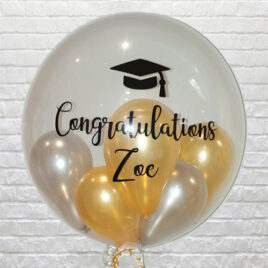 Personalised Clear Silver/Gold Mini Balloons Bubble – Grad