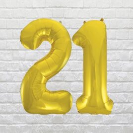 Gold Birthday Numbers 21