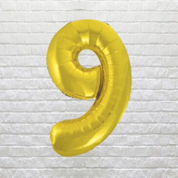 Gold Birthday Numbers 9