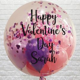 Personalised Pink Confetti and Mini Balloons Bubble